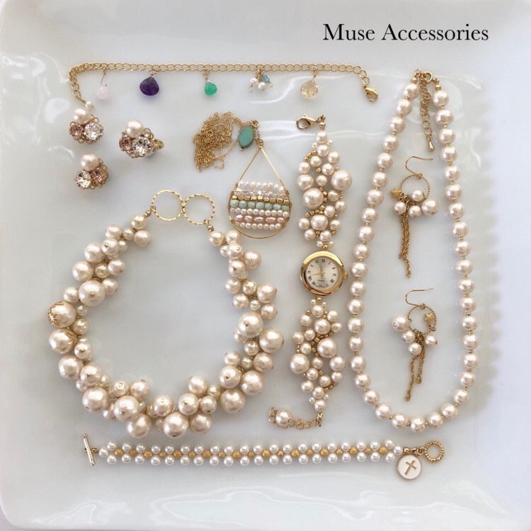 パールアクセサリーベーシック講座作品(ミューズアクセサリー)